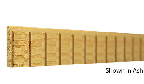 Profile View of Decorative Dentil Molding, product number DD-108-010-1-AS - 5/16" x 1-1/4" Ash Decorative Dentil Molding - $5.52/ft sold by American Wood Moldings