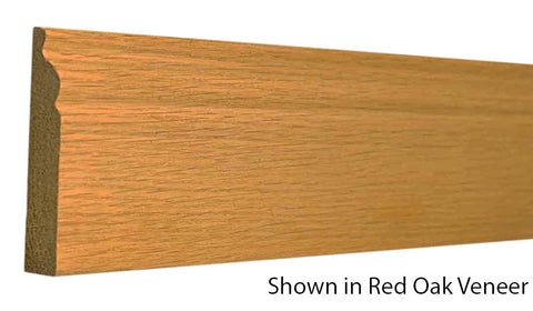 Profile View of Base Molding, product number BA-308-018-1-ROV - 9/16" x 3-1/4" Red Oak Veneer Base - $1.48/ft sold by American Wood Moldings