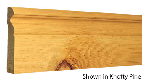 Profile View of Base Molding, product number BA-500-022-1-KPI - 11/16" x 5" Knotty Pine Base - $1.72/ft sold by American Wood Moldings