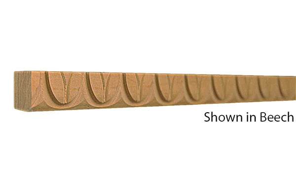 Profile View of Decorative Carved Molding, product number DC-020-020-1-BE - 5/8" x 5/8" Beech Decorative Carved Molding - $2.76/ft sold by American Wood Moldings