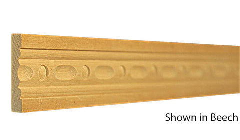 Profile View of Decorative Carved Molding, product number DC-108-008-1-BE - 1/4" x 1-1/4" Beech Decorative Carved Molding - $5.52/ft sold by American Wood Moldings