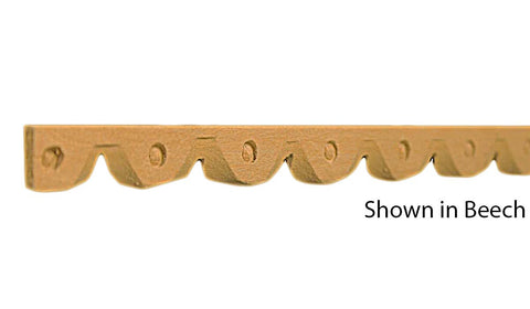 Profile View of Decorative Carved Molding, product number DC-020-006-1-BE - 3/16" x 5/8" Beech Decorative Carved Molding - $2.76/ft sold by American Wood Moldings