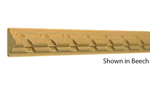 Profile View of Decorative Carved Molding, product number DC-022-012-1-BE - 3/8" x 11/16" Beech Decorative Carved Molding - $3.48/ft sold by American Wood Moldings
