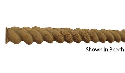 Profile View of Decorative Carved Molding, product number DC-022-008-1-BE - 1/4" x 11/16" Beech Decorative Carved Molding - $3.04/ft sold by American Wood Moldings
