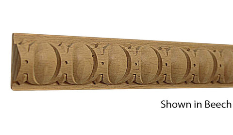 Profile View of Decorative Carved Molding, product number DC-108-012-1-BE - 3/8" x 1-1/4" Beech Decorative Carved Molding - $7.28/ft sold by American Wood Moldings