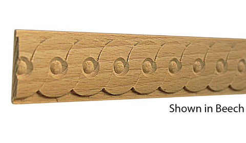 Profile View of Decorative Carved Molding, product number DC-116-008-1-BE - 1/4" x 1-1/2" Beech Decorative Carved Molding - $4.64/ft sold by American Wood Moldings