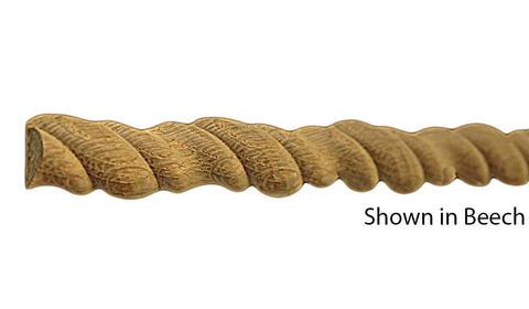 Profile View of Decorative Carved Molding, product number DC-022-012-2-BE - 3/8" x 11/16" Beech Decorative Carved Molding - $3.04/ft sold by American Wood Moldings