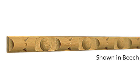 Profile View of Decorative Carved Molding, product number DC-018-010-2-BE - 5/16" x 9/16" Beech Decorative Carved Molding - $2.60/ft sold by American Wood Moldings