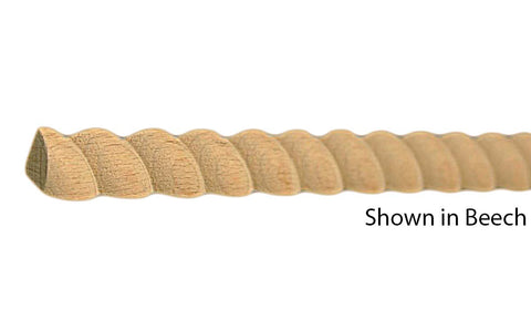 Profile View of Decorative Carved Molding, product number DC-016-016-1-BE - 1/2" x 1/2" Beech Decorative Carved Molding - $2.20/ft sold by American Wood Moldings