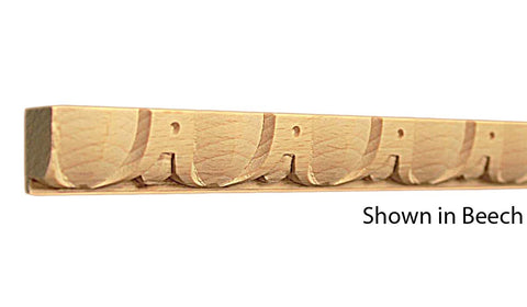 Profile View of Decorative Carved Molding, product number DC-028-020-1-BE - 5/8" x 7/8" Beech Decorative Carved Molding - $6.56/ft sold by American Wood Moldings