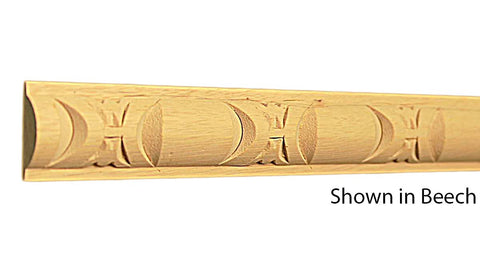 Profile View of Decorative Carved Molding, product number DC-102-012-2-BE - 3/8" x 1-1/16" Beech Decorative Carved Molding - $4.60/ft sold by American Wood Moldings