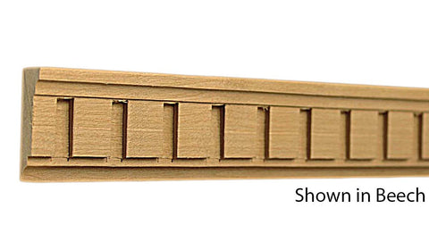 Profile View of Decorative Dentil Molding, product number DD-116-016-1-BE - 1/2" x 1-1/2" Beech Decorative Dentil Molding - $3.84/ft sold by American Wood Moldings