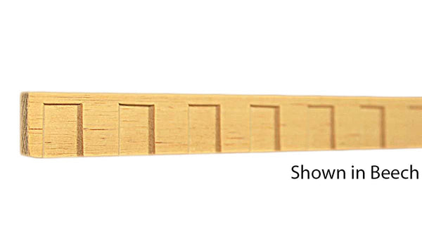 Profile View of Decorative Dentil Molding, product number DD-024-008-8-BE - 1/4" x 3/4" Beech Decorative Dentil Molding - $1.92/ft sold by American Wood Moldings