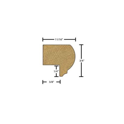 Side View of Decorative Embossed Molding, product number DE-024-022-1-BE - 11/16" x 3/4" Beech Decorative Embossed Molding - $1.92/ft sold by American Wood Moldings
