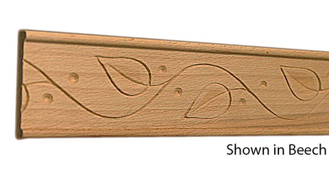 Profile View of Decorative Embossed Molding, product number DE-124-012-1-BE - 3/8" x 1-3/4" Beech Decorative Embossed Molding - $4.48/ft sold by American Wood Moldings