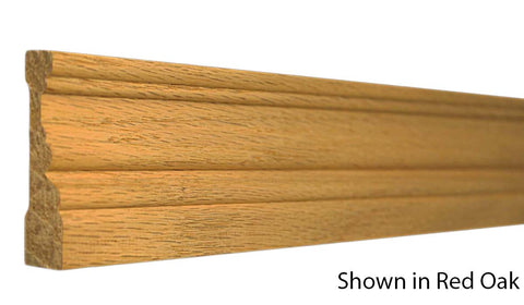 Profile View of Casing Molding, product number CA-208-022-4-RO - 11/16" x 2-1/4" Red Oak Casing - $1.92/ft sold by American Wood Moldings