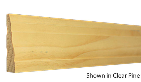 Profile View of Casing Molding, product number CA-216-022-4-CP - 11/16" x 2-1/2" Clear Pine Casing - $1.00/ft sold by American Wood Moldings