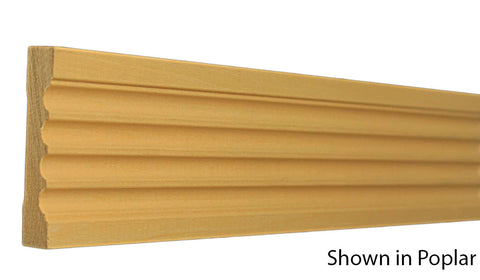 Profile View of Casing Molding, product number CA-300-022-1-PO - 11/16" x 3" Poplar Casing - $1.92/ft sold by American Wood Moldings