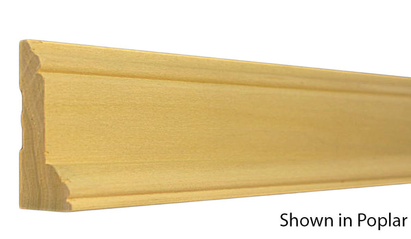 Profile View of Casing Molding, product number CA-300-104-1-PO - 1-1/8" x 3" Poplar Casing - $2.80/ft sold by American Wood Moldings