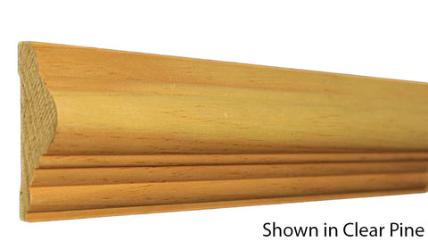 Profile View of Chair Rail Molding, product number CH-308-104-1-CP - 1-1/8" x 3-1/4" Clear Pine Chair Rail - $6.12/ft sold by American Wood Moldings