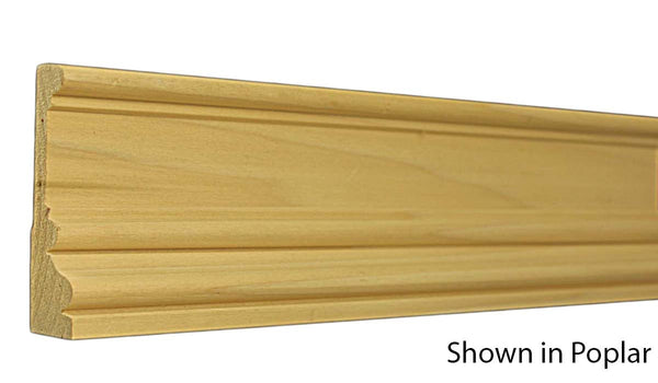 Profile View of Casing Molding, product number CA-316-102-1-PO - 1-1/16" x 3-1/2" Poplar Casing - $2.30/ft sold by American Wood Moldings