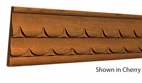 Profile View of Decorative Carved Molding, product number DC-200-010-1-CH - 5/16" x 2" Cherry Decorative Carved Molding - $9.88/ft sold by American Wood Moldings
