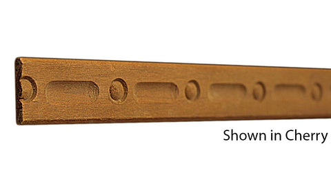 Profile View of Decorative Carved Molding, product number DC-028-006-1-CH - 3/16" x 7/8" Cherry Decorative Carved Molding - $4.32/ft sold by American Wood Moldings