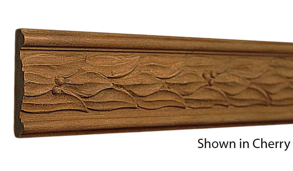 Profile View of Decorative Carved Molding, product number DC-200-018-1-CH - 9/16" x 2" Cherry Decorative Carved Molding - $14.88/ft sold by American Wood Moldings