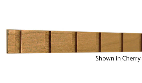 Profile View of Decorative Dentil Molding, product number DD-028-008-1-CH - 1/4" x 7/8" Cherry Decorative Dentil Molding - $2.52/ft sold by American Wood Moldings
