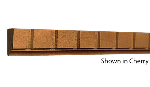 Profile View of Decorative Dentil Molding, product number DD-100-016-1-CH - 1/2" x 1" Cherry Decorative Dentil Molding - $2.88/ft sold by American Wood Moldings