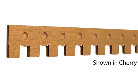 Profile View of Decorative Dentil Molding, product number DD-104-006-1-CH - 3/16" x 1-1/8" Cherry Decorative Dentil Molding - $3.24/ft sold by American Wood Moldings