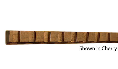 Profile View of Decorative Dentil Molding, product number DD-020-016-1-CH - 1/2" x 5/8" Cherry Decorative Dentil Molding - $1.80/ft sold by American Wood Moldings