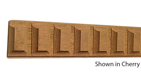 Profile View of Decorative Dentil Molding, product number DD-116-012-1-CH - 3/8" x 1-1/2" Cherry Decorative Dentil Molding - $4.32/ft sold by American Wood Moldings