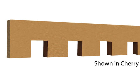 Profile View of Decorative Dentil Molding, product number DD-124-016-1-CH - 1/2" x 1-3/4" Cherry Decorative Dentil Molding - $5.80/ft sold by American Wood Moldings