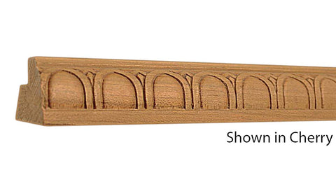 Profile View of Decorative Embossed Molding, product number DE-108-124-1-CH - 1-3/4" x 1-1/4" Cherry Decorative Embossed Molding - $8.40/ft sold by American Wood Moldings