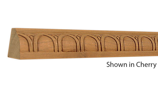 Profile View of Decorative Embossed Molding, product number DE-108-124-2-CH - 1-3/4" x 1-1/4" Cherry Decorative Embossed Molding - $8.40/ft sold by American Wood Moldings