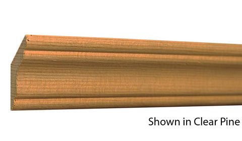 Profile View of Crown Molding, product number CR-118-016-1-CP - 1/2" x 1-9/16" Clear Pine Crown - $0.92/ft sold by American Wood Moldings