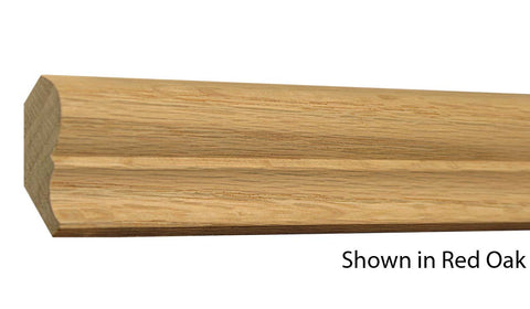 Profile View of Crown Molding, product number CR-128-024-1-RO - 3/4" x 1-7/8" Red Oak Crown - $1.88/ft sold by American Wood Moldings
