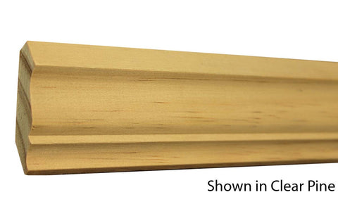 Profile View of Crown Molding, product number CR-208-018-1-CP - 9/16" x 2-1/4" Clear Pine Crown - $1.32/ft sold by American Wood Moldings