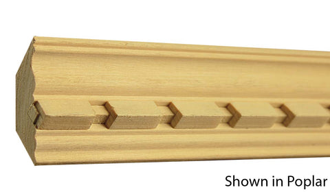 Profile View of Crown Molding, product number CR-212-100-1-PO - 1" x 2-3/8" Poplar Crown - $3.48/ft sold by American Wood Moldings