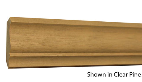 Profile View of Crown Molding, product number CR-222-018-1-CP - 9/16" x 2-11/16" Clear Pine Crown - $1.56/ft sold by American Wood Moldings