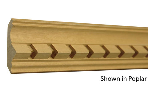 Profile View of Crown Molding, product number CR-224-102-1-PO - 1-1/16" x 2-3/4" Poplar Crown - $3.96/ft sold by American Wood Moldings