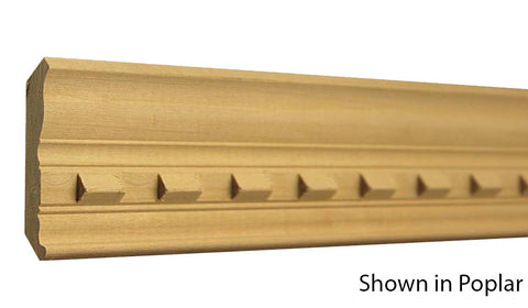 Profile View of Crown Molding, product number CR-300-018-1-PO - 9/16" x 3" Poplar Crown - $4.20/ft sold by American Wood Moldings