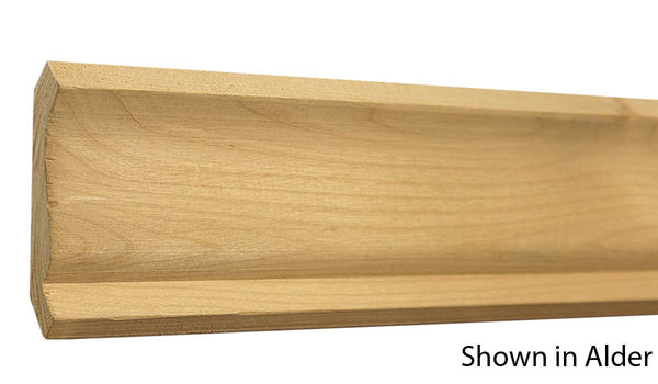 Profile View of Crown Molding, product number CR-308-022-2-RO - 11/16" x 3-1/4" Red Oak Crown - $2.44/ft sold by American Wood Moldings