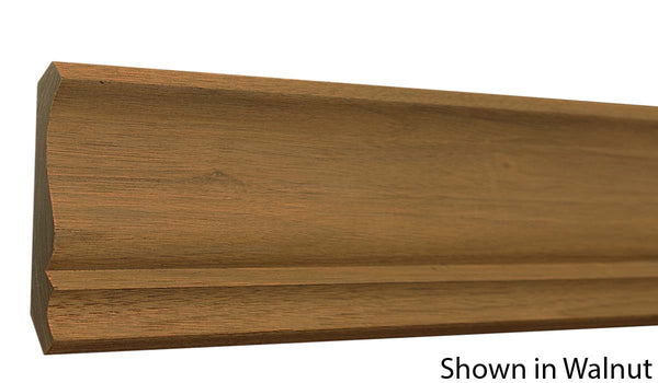 Profile View of Crown Molding, product number CR-406-018-1-WA - 9/16" x 4-3/16" Walnut Crown - $7.76/ft sold by American Wood Moldings