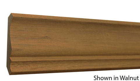 Profile View of Crown Molding, product number CR-406-018-1-WA - 9/16" x 4-3/16" Walnut Crown - $7.76/ft sold by American Wood Moldings
