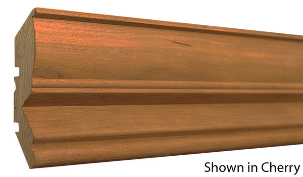 Profile View of Crown Molding, product number CR-408-100-1-CH - 1" x 4-1/4" Cherry Crown - $6.56/ft sold by American Wood Moldings