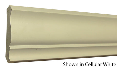 Profile View of Crown Molding, product number CR-420-022-1-CW - 11/16" x 4-5/8" Cellular White Crown - $3.44/ft sold by American Wood Moldings