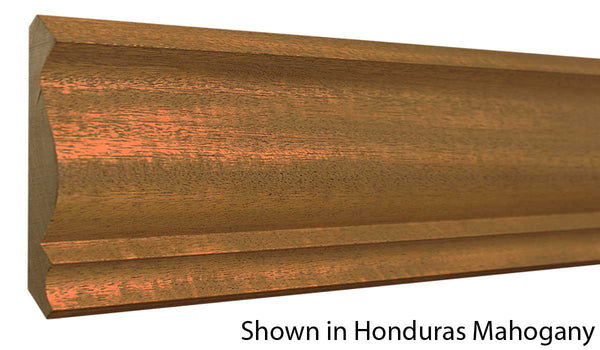 Profile View of Crown Molding, product number CR-506-026-2-HMH - 13/16" x 5-3/16" Honduras Mahogany Crown - $8.88/ft sold by American Wood Moldings