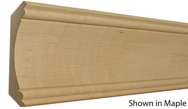 Profile View of Crown Molding, product number CR-608-100-1-MA - 1" x 6-1/4" Maple Crown - $8.32/ft sold by American Wood Moldings